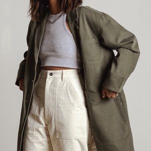 Green Quilted Trench Coat